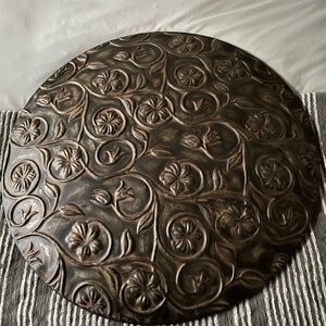 Metal Ornate Embossed Round Wall Decor 26X26